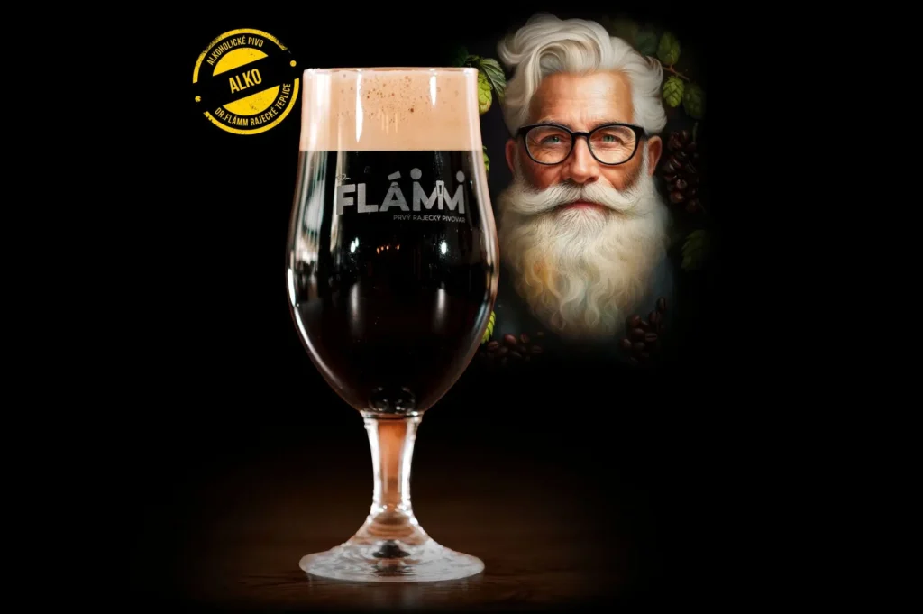 Remeselné pivo 14 stout FLAMM v pohári